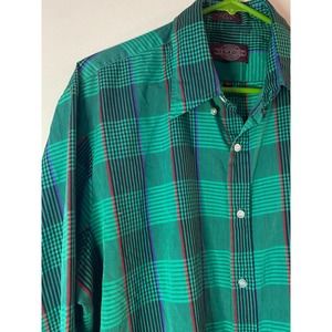 Vintage Newport custom collection flannel size large plaid green
